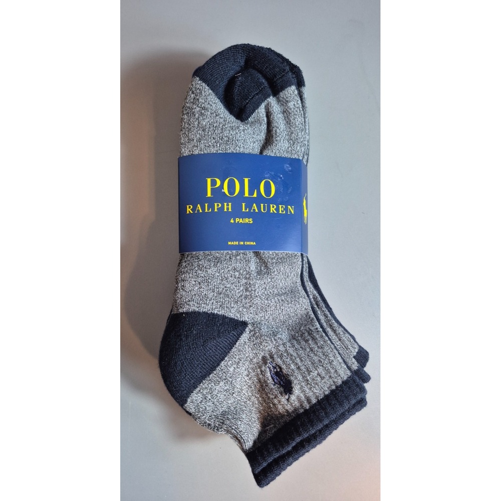 Polo Ralph Lauren Mens Low Cut Socks Size 10-13 (fits shoes 6-12.5) NEW! 4 Pack